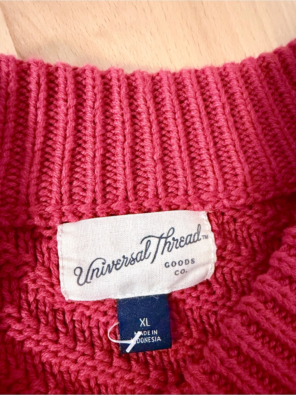 Universal Thread Red Ribbed Crewneck Sweater - Picture 2 of 4